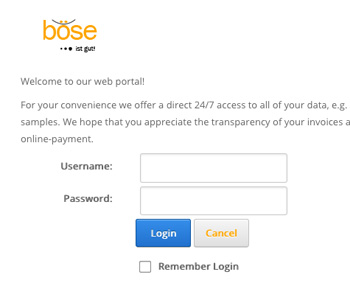 Web portal for registered users